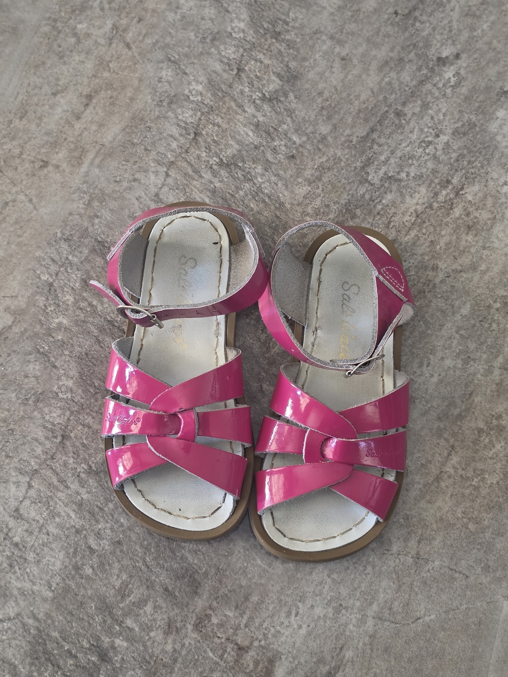 Salt Water Sandals by Hoy Hot Pink Patent Leather Kids Sandals